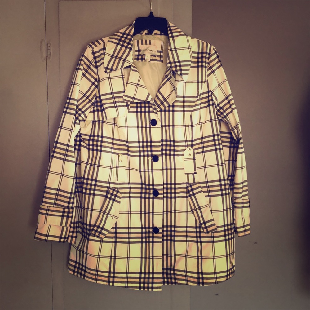 Plaid rain jacket